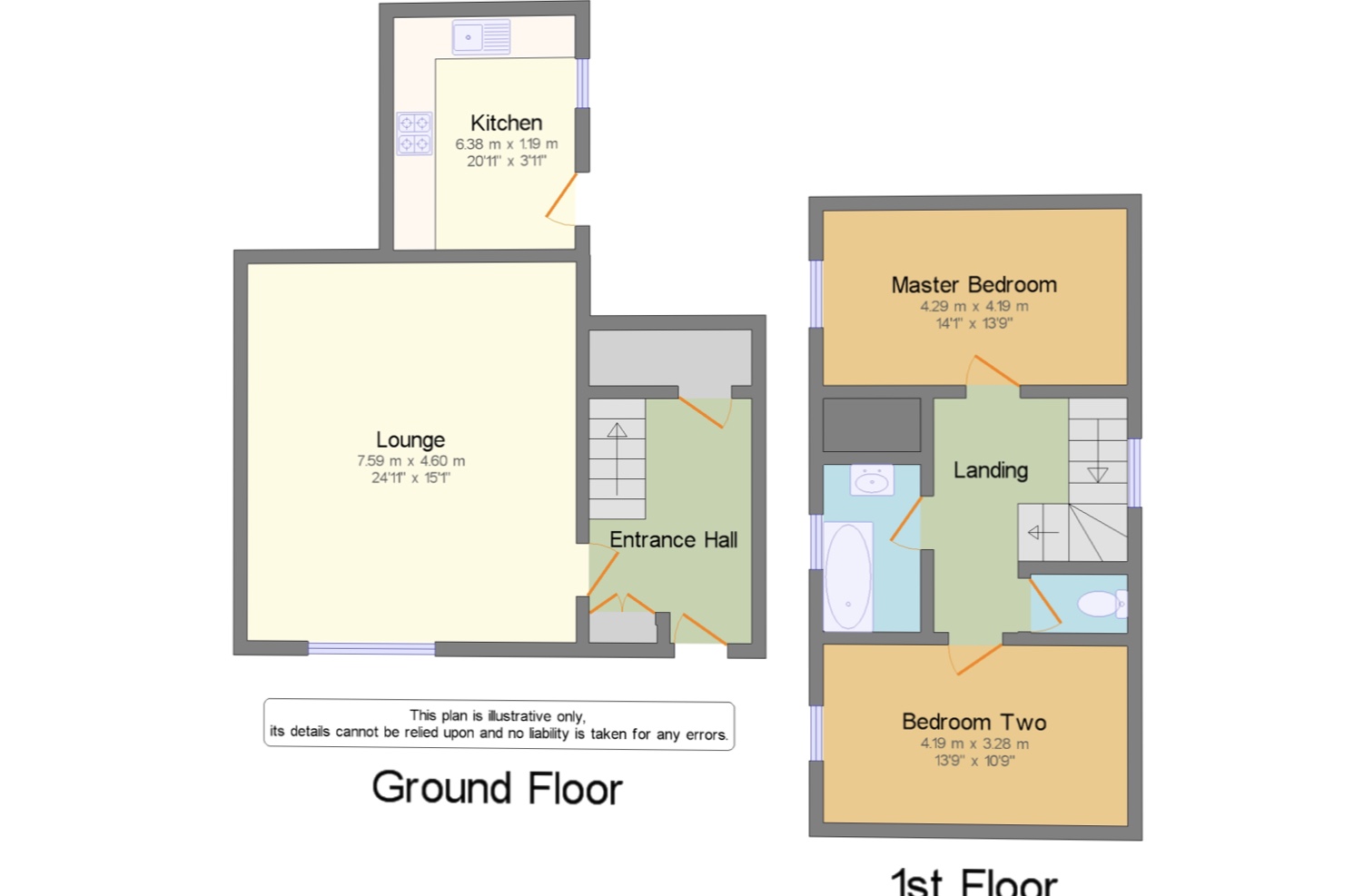 floorplan of ground and first floor
