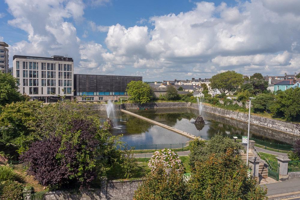 View from the property, showing Plymouth University reservoir
