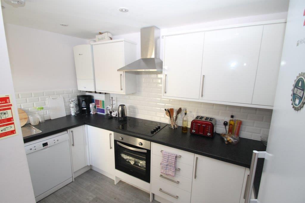 Kitchen with induction hobs and cooker, dishwasher and fridge freezer