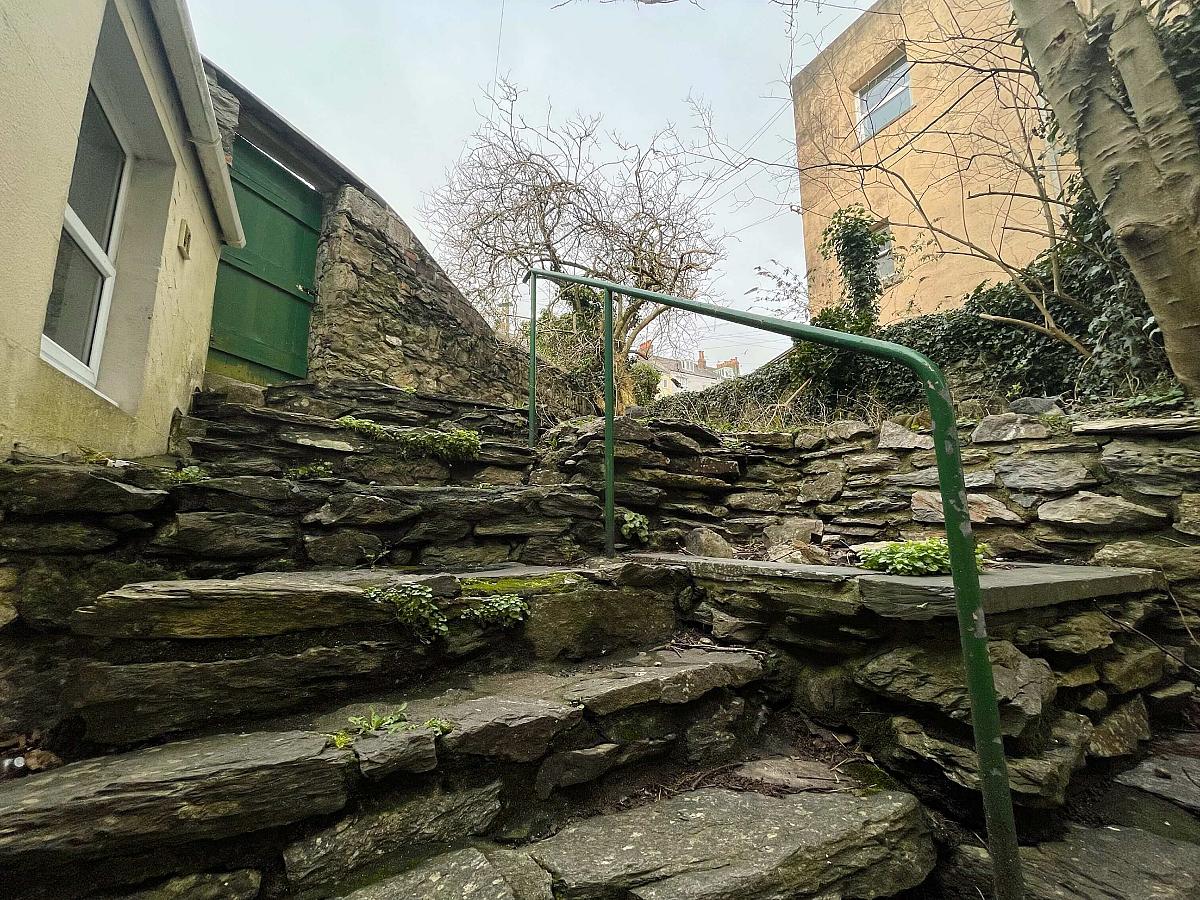 Back garden stairs leading to back gate 