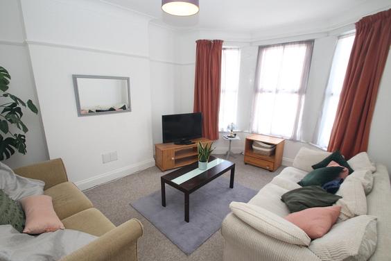 shared living room with two double sofas 